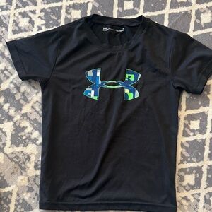 Under Armour Kids Black Tee with Vibrant Logo